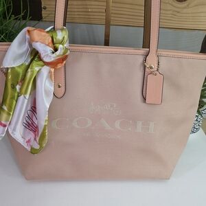Coach Horse and Carriage Jacquard City Zip Tote